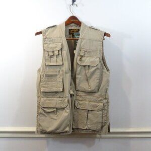 Vintage Eddie Bauer Travel Vest Safari Photographer Fishing Size XSP NEW Khaki